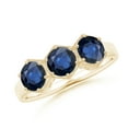 thumbnail image 1 of ANGARA Natural 1.8 Ct Aeon Three Stone Sapphire Hexagonal Engagement Ring in 14K Yellow Gold for Women (Size-5mm) | September Birthstone, Anniversary, Jewelry Gift for Women | Natural Sapphire Ring, 1 of 10