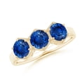 thumbnail image 1 of ANGARA Natural 1.8 Ct Aeon Three Stone Sapphire Hexagonal Engagement Ring in 14K Yellow Gold for Women (Size-5mm) | September Birthstone, Anniversary, Jewelry Gift for Women | Natural Sapphire Ring, 1 of 10