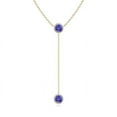thumbnail image 1 of ANGARA Natural Bezel-Set Round 1.8 ct Tanzanite Lariat Style Necklace in 14K Yellow Gold for Women (Size-6mm) | December Birthstone, Anniversary, Jewelry Gift for Women | Natural Tanzanite Necklace, 1 of 8