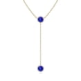 thumbnail image 1 of ANGARA Natural Bezel-Set Round 1.8 ct Tanzanite Lariat Style Necklace in 14K Yellow Gold for Women (Size-6mm) | December Birthstone, Anniversary, Jewelry Gift for Women | Natural Tanzanite Necklace, 1 of 8