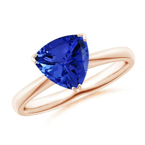Angara Natural 1.8 Ct. Tanzanite Solitaire Engagement Ring in 14K Rose Gold for Women (Ring Size: 3)