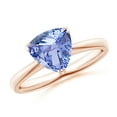 thumbnail image 1 of ANGARA Natural Trillion 1.8 ct Tanzanite Solitaire Engagement Ring in 14K Rose Gold for Women (Size-8mm) | December Birthstone, Birthday, Anniversary, Jewelry Gift for Women | Natural Tanzanite Ring, 1 of 9