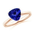 thumbnail image 1 of ANGARA Natural Trillion 1.8 ct Tanzanite Solitaire Engagement Ring in 14K Rose Gold for Women (Size-8mm) | December Birthstone, Birthday, Anniversary, Jewelry Gift for Women | Natural Tanzanite Ring, 1 of 8