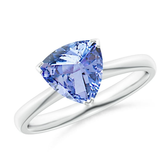 ANGARA Natural Trillion 1.8 ct Tanzanite Solitaire Engagement Ring in 14K White Gold for Women (Size-8mm) | December Birthstone, Birthday, Anniversary, Jewelry Gift for Women | Natural Tanzanite Ring