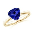 thumbnail image 1 of ANGARA Natural Trillion 1.8 ct Tanzanite Solitaire Engagement Ring in 14K Yellow Gold for Women (Size-8mm) | December Birthstone, Anniversary, Jewelry Gift for Women | Natural Tanzanite Ring, 1 of 9