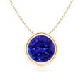 thumbnail image 1 of ANGARA Natural Bezel-Set Round 1.8 ct Tanzanite Solitaire Pendant in 14K Yellow Gold for Women (Size-8mm) | December Birthstone, Anniversary, Jewelry Gift for Women | Natural Tanzanite Necklace, 1 of 7