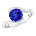 thumbnail image 1 of Angara Natural 1.8 Ct. Tanzanite Solitaire Ring in 14K White Gold for Women (Ring Size: 12), 1 of 9