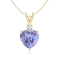 thumbnail image 1 of ANGARA Natural 1.8 ct Tanzanite V-Bale Pendant with Diamond in 14K Yellow Gold for Women (Size-8mm) | December Birthstone, Anniversary, Jewelry Gift for Women | Natural Tanzanite Necklace, 1 of 8