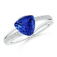 thumbnail image 1 of ANGARA Natural Split Shank Trillion 1.8 ct Tanzanite Engagement Ring in 14K White Gold for Women (Size-8mm) | December Birthstone, Anniversary, Jewelry Gift for Women | Natural Tanzanite Ring, 1 of 8