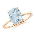 thumbnail image 1 of ANGARA Natural Prong-Set Cushion 1.85 ct Aquamarine Solitaire Ring in 14K Rose Gold for Women (Size-9x7mm) | March Birthstone, Birthday, Anniversary, Jewelry Gift for Women | Natural Aquamarine Ring, 1 of 7