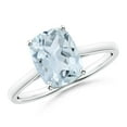 thumbnail image 1 of ANGARA Natural Prong-Set Cushion 1.85 ct Aquamarine Solitaire Ring in 14K White Gold for Women (Size-9x7mm) | March Birthstone, Birthday, Anniversary, Jewelry Gift for Women | Natural Aquamarine Ring, 1 of 9