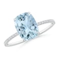 thumbnail image 1 of Angara Natural 1.85 Ct. Aquamarine with Diamond Classic Ring in 14K White Gold for Women (Ring Size: 3.5), 1 of 11