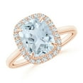 thumbnail image 1 of ANGARA Natural Rectangular 1.85 ct Aquamarine Cathedral Style Cocktail Ring in 14K Rose Gold for Women (Size-9x7mm) | March Birthstone, Anniversary, Jewelry Gift for Women | Natural Aquamarine Ring, 1 of 10