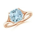 thumbnail image 1 of ANGARA Natural Solitaire Cushion 1.95 ct Aquamarine Split Shank Engagement Ring in 14K Rose Gold for Women (Size-8mm) | March Birthstone, Anniversary, Jewelry Gift for Women | Natural Aquamarine Ring, 1 of 10