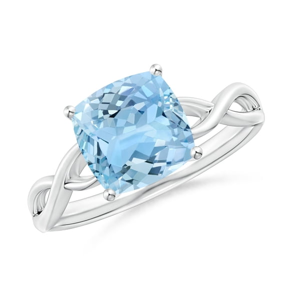 Angara Natural 1.95 Ct. Aquamarine Solitaire Ring in 14K White Gold for Women (Ring Size: 11.5)
