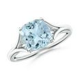 thumbnail image 1 of ANGARA Natural Solitaire 1.95 ct Aquamarine Split Shank Engagement Ring in 14K White Gold for Women (Size-8mm) | March Birthstone, Anniversary, Jewelry Gift for Women | Natural Aquamarine Ring, 1 of 10