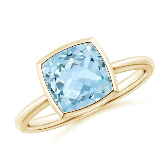 Angara Natural 1.95 Ct. Aquamarine Solitaire Ring in 14K Yellow Gold for Women (Ring Size: 11.5)