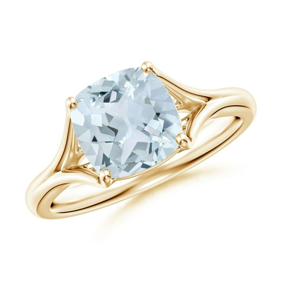 Angara Natural 1.95 Ct. Aquamarine Solitaire Ring in 14K Yellow Gold for Women (Ring Size: 3)