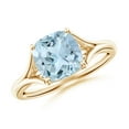 thumbnail image 1 of ANGARA Natural Solitaire 1.95 ct Aquamarine Split Shank Engagement Ring in 14K Yellow Gold for Women (Size-8mm) | March Birthstone, Anniversary, Jewelry Gift for Women | Natural Aquamarine Ring, 1 of 10