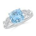 thumbnail image 1 of ANGARA Natural Criss Cross Shank Cushion 1.95 ct Aquamarine Engagement Ring in 14K White Gold for Women (Size-8mm) | March Birthstone, Anniversary, Jewelry Gift for Women | Natural Aquamarine Ring, 1 of 8