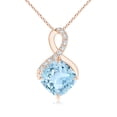 thumbnail image 1 of ANGARA Natural Claw-Set 1.95 ct Aquamarine Infinity Pendant with Diamonds in 14K Rose Gold for Women (Size-8mm) | March Birthstone, Anniversary, Jewelry Gift for Women | Natural Aquamarine Necklace, 1 of 7