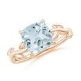 thumbnail image 1 of ANGARA Natural Nature Inspired Cushion 1.95 ct Aquamarine Ring in 14K Rose Gold for Women (Size-8mm) | March Birthstone, Birthday, Anniversary, Jewelry Gift for Women | Natural Aquamarine Ring, 1 of 10