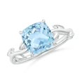 thumbnail image 1 of ANGARA Natural Nature Inspired Cushion 1.95 ct Aquamarine Ring in 14K White Gold for Women (Size-8mm) | March Birthstone, Birthday, Anniversary, Jewelry Gift for Women | Natural Aquamarine Ring, 1 of 9
