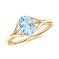 thumbnail image 1 of Angara Natural 1 Ct. Aquamarine Solitaire Ring in 14K Yellow Gold for Women (Ring Size: 6), 1 of 10