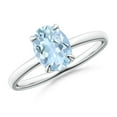 thumbnail image 1 of Angara Natural 1 Ct. Aquamarine Solitaire Ring in Sterling Silver for Women (Ring Size: 7), 1 of 11