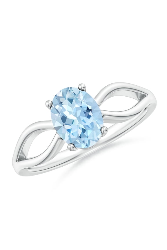 Natural 1 Ct. Aquamarine Solitaire Ring in Sterling Silver for Women (Ring Size: 8.5)