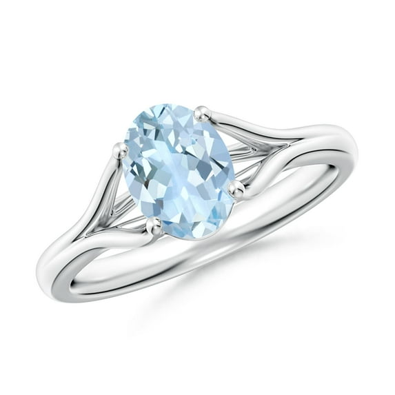 Angara Natural 1 Ct. Aquamarine Solitaire Ring in Sterling Silver for Women (Ring Size: 9.5)