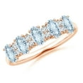 thumbnail image 1 of Angara Natural 1 Ct. Aquamarine with Diamond Non Eternity Ring in 14K Rose Gold for Women (Ring Size: 12), 1 of 9