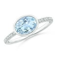 thumbnail image 1 of Angara Natural 1 Ct. Aquamarine with Diamond Solitaire Ring in 14K White Gold for Women (Ring Size: 3.5), 1 of 10
