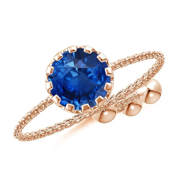 Angara Natural 1 Ct. Blue Sapphire Solitaire Ring in 14K Rose Gold for Women (Ring Size: 3.5)
