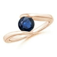 thumbnail image 1 of ANGARA Natural 1 Ct Bar-Set Solitaire Round Sapphire Bypass Ring in 14K Rose Gold for Women (Size-6mm) | September Birthstone, Anniversary, Jewelry Gift for Women | Natural Blue Sapphire Ring, 1 of 10