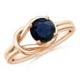thumbnail image 1 of ANGARA Natural Solitaire 1 ct Blue Sapphire Infinity Knot Engagement Ring in 14K Rose Gold for Women (Size-6mm) | September Birthstone, Anniversary, Jewelry Gift for Women | Natural Sapphire Ring, 1 of 11