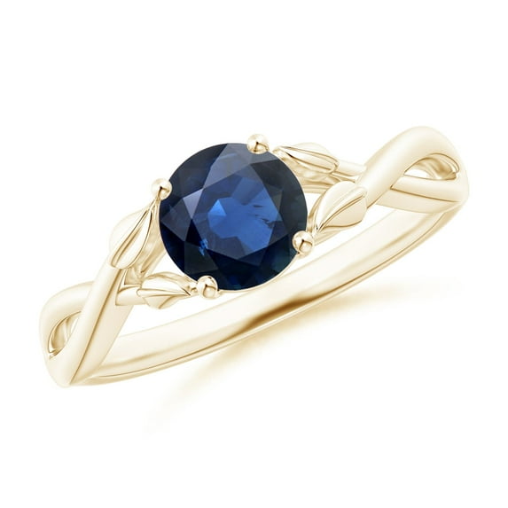 Angara Natural 1 Ct. Blue Sapphire Solitaire Ring in 14K Yellow Gold for Women (Ring Size: 12)