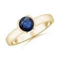 thumbnail image 1 of ANGARA Natural 1 Ct Semi Bezel-Set Sapphire Solitaire Engagement Ring in 14K Yellow Gold for Women (Size-6mm) | September Birthstone, Anniversary, Jewelry Gift for Women | Natural Blue Sapphire Ring, 1 of 8