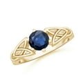 thumbnail image 1 of ANGARA Natural 1 Ct Solitaire Round Sapphire Celtic Knot Ring in 14K Yellow Gold for Women (Size-6mm) | September Birthstone, Anniversary, Jewelry Gift for Women | Natural Blue Sapphire Ring, 1 of 10