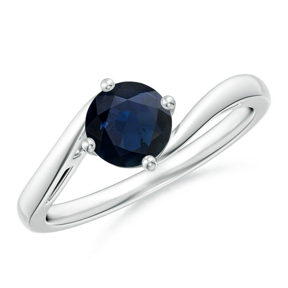 Angara Natural 1 Ct. Blue Sapphire Solitaire Ring in Sterling Silver for Women (Ring Size: 11.5)