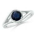 thumbnail image 1 of Angara Natural 1 Ct. Blue Sapphire Solitaire Ring in Sterling Silver for Women (Ring Size: 3.5), 1 of 9