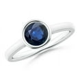 thumbnail image 1 of Angara Natural 1 Ct. Blue Sapphire Solitaire Ring in Sterling Silver for Women (Ring Size: 6.5), 1 of 9
