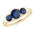 thumbnail image 1 of Angara Natural 1 Ct. Blue Sapphire with Blue Sapphire Classic Ring in 14K Yellow Gold for Women (Ring Size: 11.5), 1 of 9