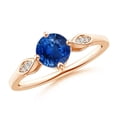 thumbnail image 1 of ANGARA Natural Vintage Style Round 1 ct Blue Sapphire Solitaire Ring in 14K Rose Gold for Women (Size-6mm) | September Birthstone, Anniversary, Jewelry Gift for Women | Natural Blue Sapphire Ring, 1 of 9