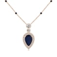 thumbnail image 1 of ANGARA Natural 1 Ct Inverted Pear Sapphire Necklace with Diamonds in 14K Rose Gold for Women (Size-8x5mm) | September Birthstone, Anniversary, Jewelry Gift for Women | Natural Blue Sapphire Necklace, 1 of 8