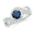 thumbnail image 1 of ANGARA Natural Solitaire Round 1 ct Blue Sapphire Infinity Promise Ring in 925 Sterling Silver for Women (Size-6mm) | September Birthstone, Anniversary, Jewelry Gift for Women | Natural Sapphire Ring, 1 of 9