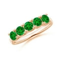 thumbnail image 1 of Angara Natural 1 Ct. Emerald Non Eternity Wedding Band in 14K Rose Gold for Women (Ring Size: 3), 1 of 13