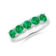 thumbnail image 1 of ANGARA Natural Half Eternity Five Stone 1 ct Emerald Wedding Band in 14K White Gold for Women (Size-3.8mm) | May Birthstone, Birthday, Anniversary, Jewelry Gift for Women | Natural Emerald Ring, 1 of 12