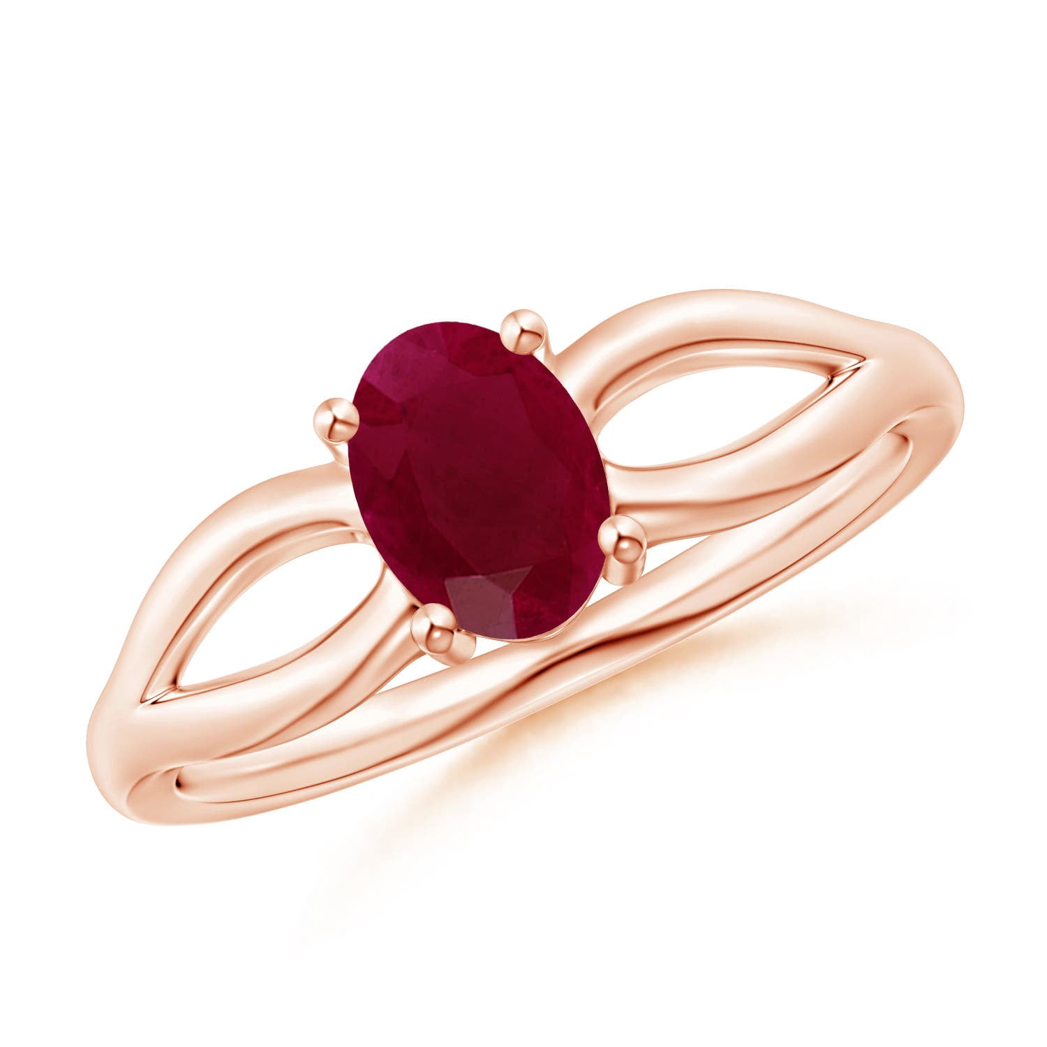 ANGARA Natural Prong-Set Solitaire 1 ct Ruby Split Shank Ring in 14K ...