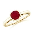 thumbnail image 1 of ANGARA Natural Semi Bezel-Set 1 ct Ruby Solitaire Engagement Ring in 14K Yellow Gold for Women (Size-6mm) | July Birthstone, Birthday, Anniversary, Jewelry Gift for Women | Natural Ruby Ring, 1 of 9